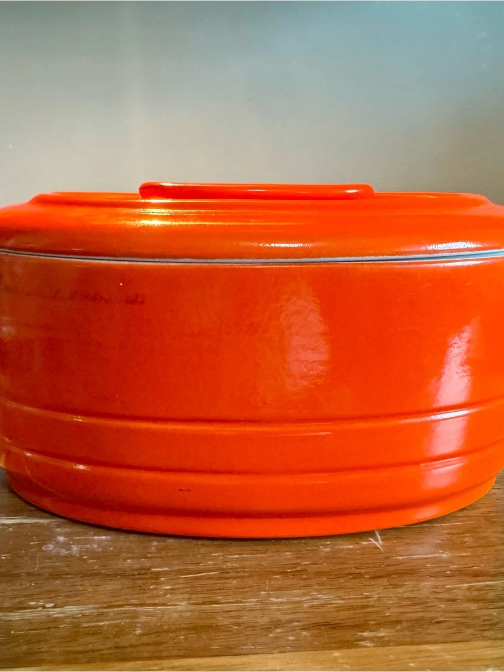 Vintage Orange Ceramic Covered Casserole - Vibrant Oven-to-Table Serving Dish